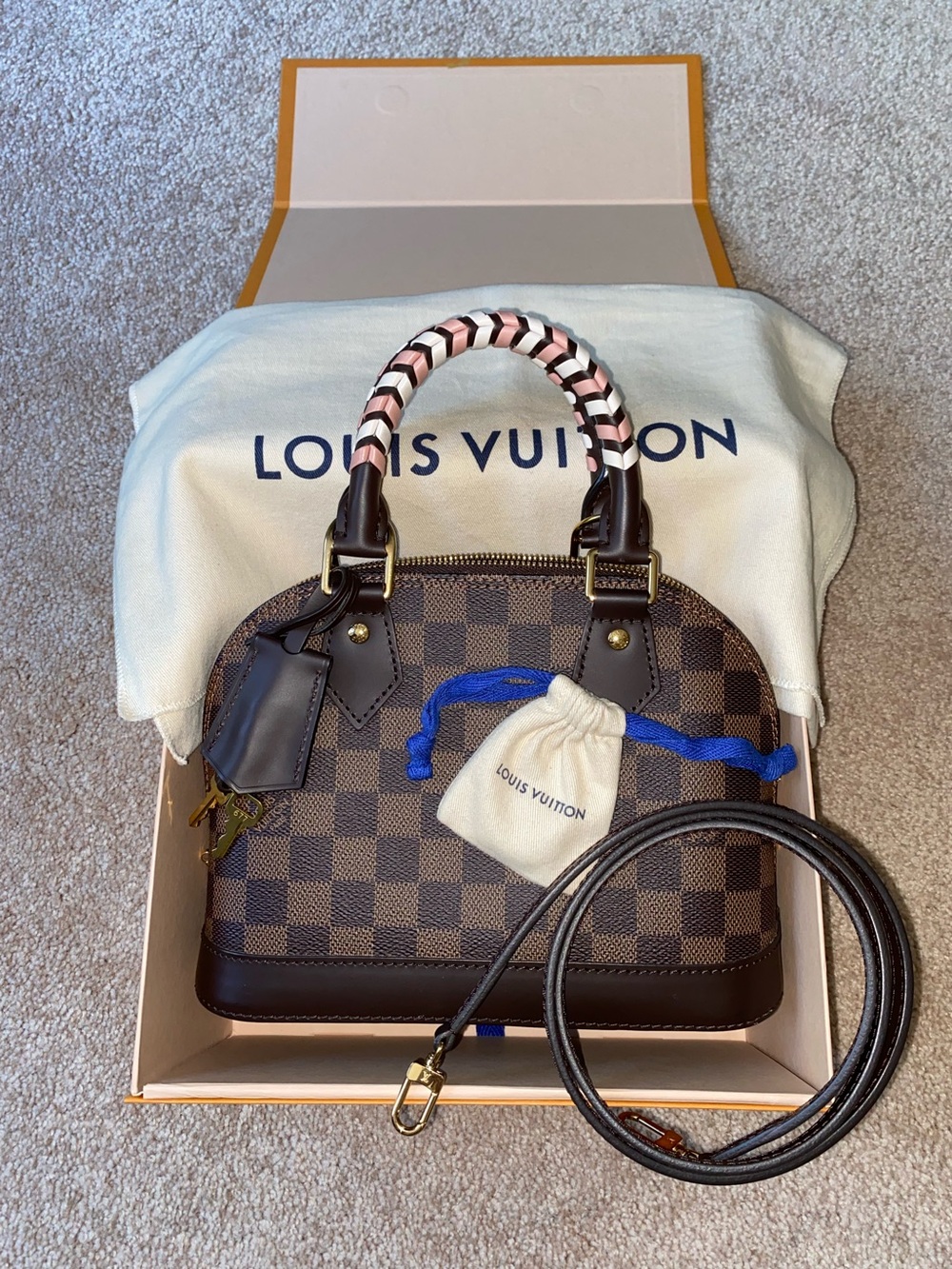 Louis Vuitton | Damier Ebene Coated Canvas Braided Alma BB